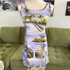 Y2K Vintage Hawaiian Mini Dress - sz XS